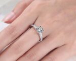 With Certificate Silver 925 Ring Round 1 Carat Created Diamond Wedding Engagement Band For Women Free Get Earrings Gift R035 5