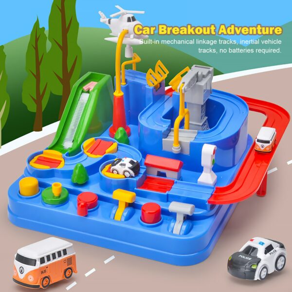 Race Rail Car Train Track Toy Set for Kid Educational Montessori Children Racing Car Brain Adventure Game Interactive Play Toy 3