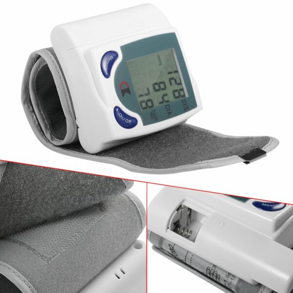 Automatic Wrist Blood Pressure Monitor BP Sphygmomanometer Pressure Meter Tonometer Forfor Measuring Heart Beat And Pulse Rate 6