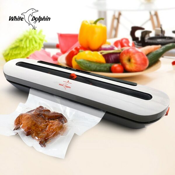 White Dolphin Vacuum Food Sealer 110V 220V Electric Household Mini Food Vacuum Sealer Packaging Machine With 10pcs Storage bags 2