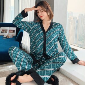 2022 Ladies Satin Silk Pajamas Summer Sexy Homewear Women's Casual Loose Luxury Pajamas Set Plus Size Thin Pajamas Women 2
