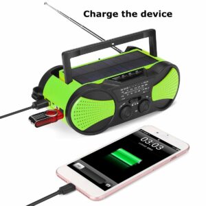 Solar Panel Power Bank Hand Crank Self Power Bank Emergency Power Bank AM/FM Weather Portable Radio Rechargeable LED Flashlight 2