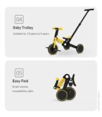 Uonibaby 4  into 1 Children Bicycle Tricycle Two Wheel Bike Baby Balance Bike Kids Scooter Baby Stroller for 1-6 Years Old 4