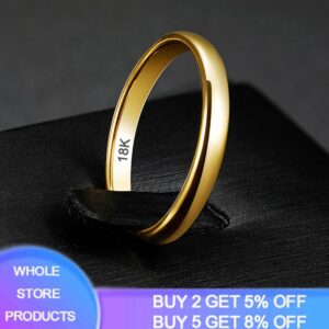 Stylish 18 K Gold Gloss Ring for Women and Men Simple Stainless Steel Geometric Punk Finger Ring Anniversary Party Gift New R050 1