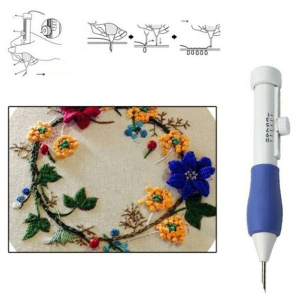 DIY craft pen magic pencil embroidery interchangeable punch thimble sewing accessories embroidery needle sewing embroidery pen 2