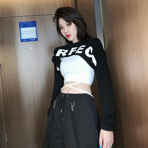 2 Pieces Sets Women Summer Fashion Letter Printing Slim Bandage Sexy Korean Style Lady All-match Crop Tops Spaghetti Strap Camis 4