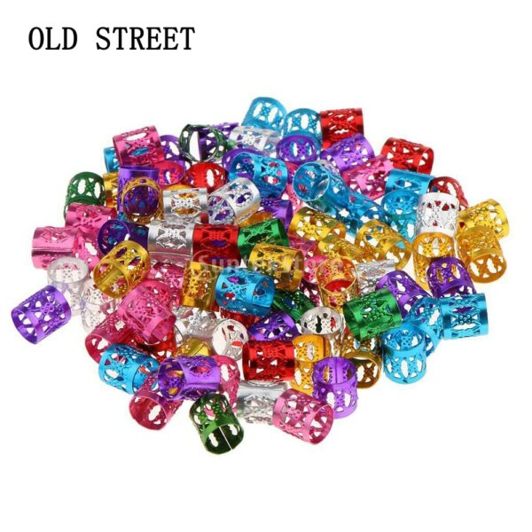 Factory Sale 100 Pcs/Lot Golden Silver Dreadlock Hair Beads Adjustable Hair Ring Hair Braid Cuff Clip For Hair Accessories 1