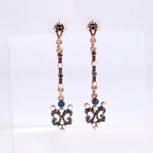 Vintage gold color Drop Earrings Indian Jewelry Crystal Dangle Earrings For Women Wholesale Factory 1