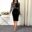 Women Plus Size Sequin Detail Mesh Panel Back Slit Sheath Dress Chic Elegant Knee-length Elegant Office Lay Party Dress 8