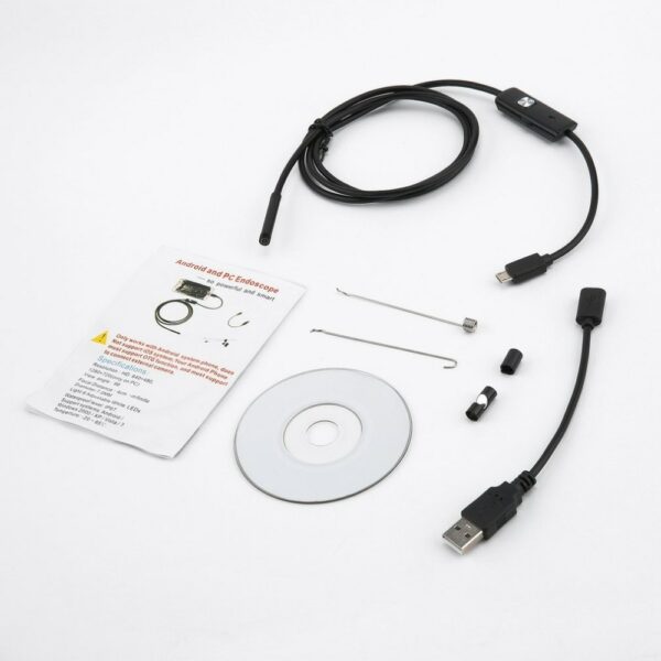 5.5mm Endoscope USB Mini Camera Flexible IP67 Waterproof Micro USB Inspection Borescope Camera For Android 6 LED Adjustable 6