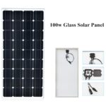 100w Monocrystalline cell solar panel module Tempered glass Aluminum frame for 12v battery RV/car/marine/boat light power charge 1