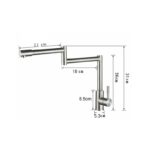 BAKALA 304 Stainless Steel Lead-free Folding Kitchen Faucet Mixer 360 Degree Swivel Single Handle Nickel Kitchen Sink basin Taps 4