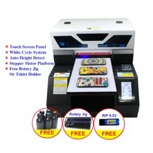 Touch Screen A4 UV printer DTG Tshirt textile fabric UV printing machine with gift ink set for bottle phone case  Metal wood pen 2