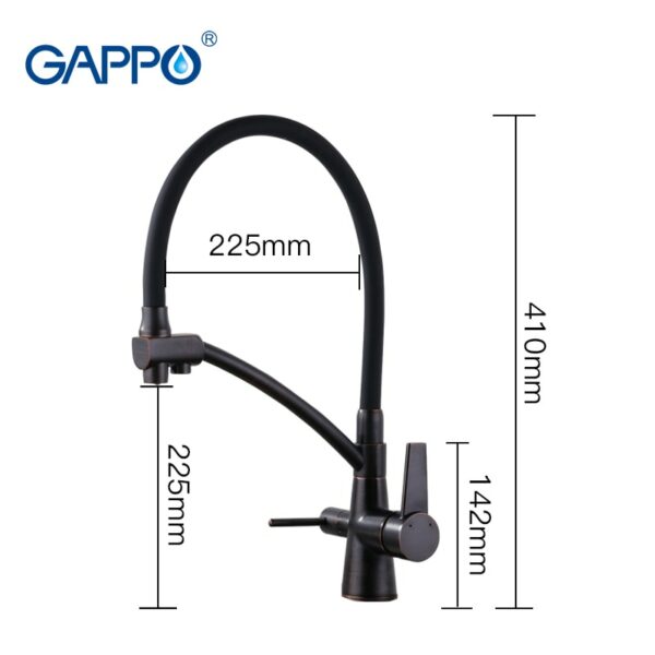 Gappo black gray  kitchen sink faucet 3 way water filter tap brass kitchen mixer Put Out Faucet  Kitchen Crane Brass mixer 2