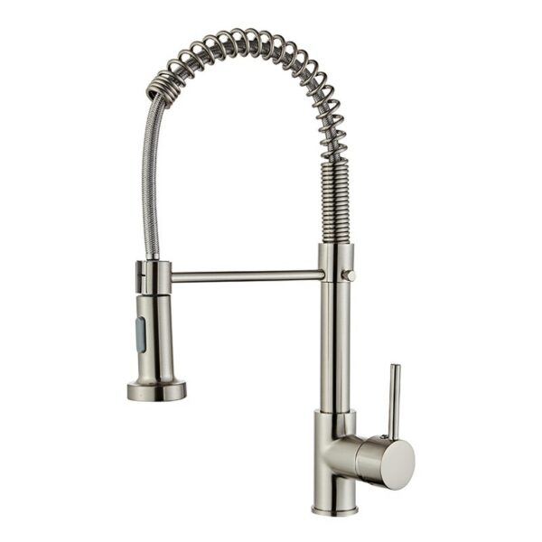 VGX Kitchen Faucet with Pull Down Sprayer Single Handle Mixer for Basin 360° Rotating Spring Style Taps Brass Chrome Black 6