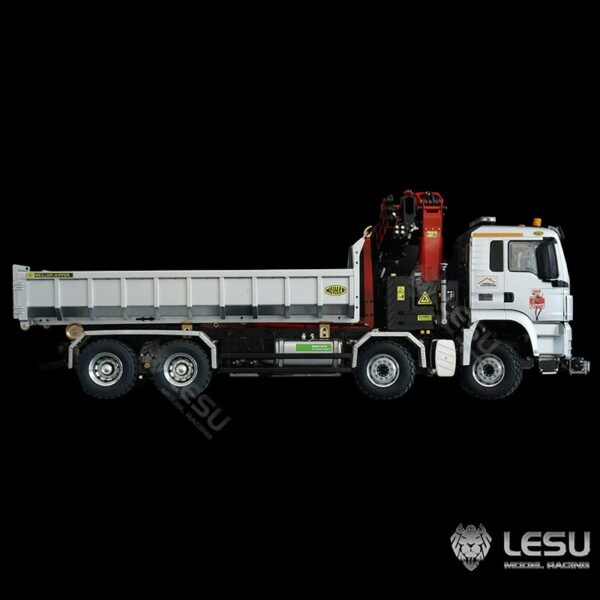 LESU 8*8 Metal Hydraulic Crane Dumper MAN TGS 1/14 RC Truck Sound Lights System Differential Axles Painted Model Car 4