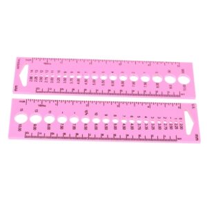 2pcs All In One Measure Ruler For Knitting Needles 2.0-10.0mm Crochet hook Measure 1