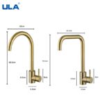 ULA Kitchen Faucet Gold Stainless Steel 360 Rotate Kitchen Tap Faucet Deck Mount Cold Hot Water Sink Mixer Taps Torneira 3