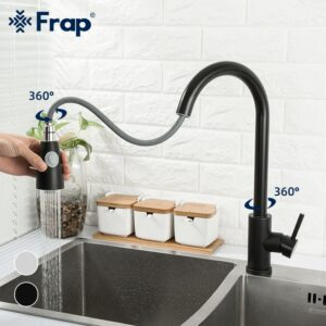 Frap Kitchen Faucet Sink Water Tap Stainless Steel Pull Out Torneiras De Cozinha Grifo Lavabo Y40147/Y40147-1 2