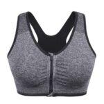 M-4XL Women Front Zipper Closure Push Up Bras Shockproof Fitness Vest Removable Padded Wireless Tops Sports Tops Lady Bra 1