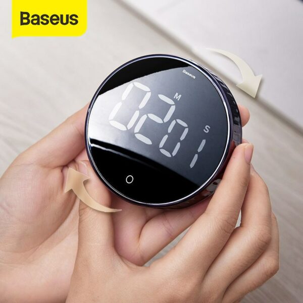 Baseus Magnetic Kitchen Timer Digital Timer Manual Countdown Alarm Clock Mechanical Cooking Timer Cooking Shower Study Stopwatch 4