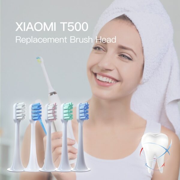 4/10Pcs/Set For Xiaomi Mijia T300/T500 Replacement Brush Heads Electric Toothbrush Heads Protect Soft DuPont Nozzles Bristle 5