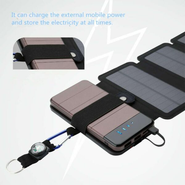 KERNUAP 20W Power Folding Solar Cells Charger Outdoor 5V 2.1A USB Output Devices Portable Solar Panels For Phone Charging 6