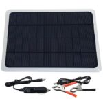 12V 20W Portable Solar Panel Waterproof Trickle Battery Charger Power Supply with Alligator Clip+Lighter for Car Boat Yacht 1