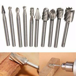 10pcs Set HSS Titanium Dremel Routing Rotary Milling Rotary File Cutter Wood Carving Carved Knife Cutter Tools Accessories 1
