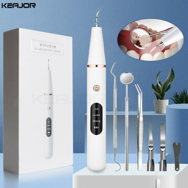 Electric Sonic Dental Calculus Scaler Oral Teeth Tartar Remover Plaque Stains Cleaner Removal Teeth Whitening Portable with LED 1