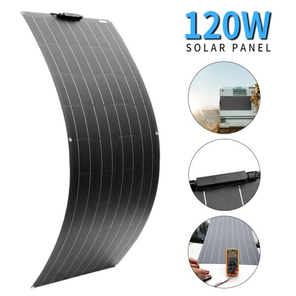 120W 240W Flexible Solar Panel kit Photovoltaic Module Solar Power Charger for Yacht Motorhome Car Boat Caravan 12v Battery 2