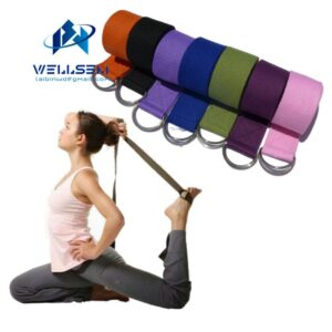 Wellsem New Multi-Colors Women Yoga Stretch Strap D-Ring Belt Fitness Exercise Gym Rope Figure Waist Leg Resistance Fitness Band 1
