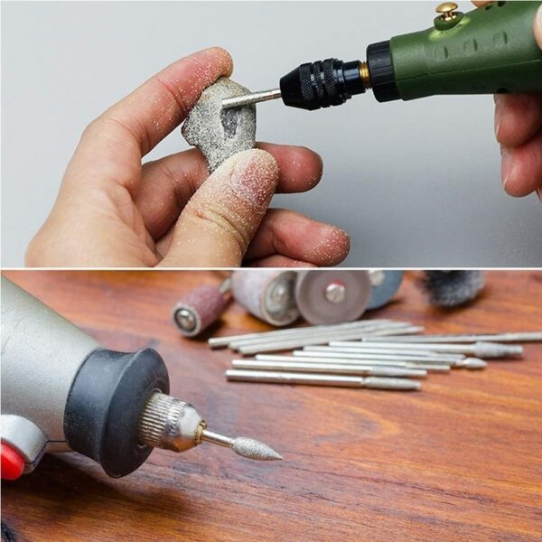 30PCS 2.35mm Shank Diamond Grinding Burr Needle Point Engraving Carving Polishing Glass Jade Stone Drill Bit Rotary Tool Set 5