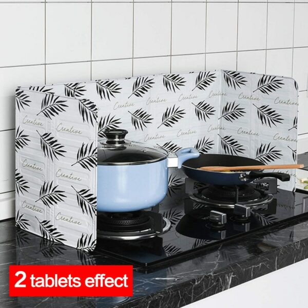 Aluminum Foldable Kitchen Gas Stove Baffle Plate Kitchen Frying Pan Oil Splash Protection Screen Kichen Accessories 4
