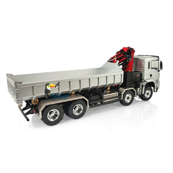 1/14 LESU Metal Hydraulic Dump Roll-on Crane RC Truck Construction Vehicle Model W/ Radio Battery Outdoor Toys THZH1241 5