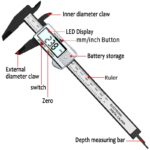 JIGONG High Quality 6inch 150 mm Digital Vernier Caliper Micrometer Guage Widescreen Electronic Accurately Measuring 4