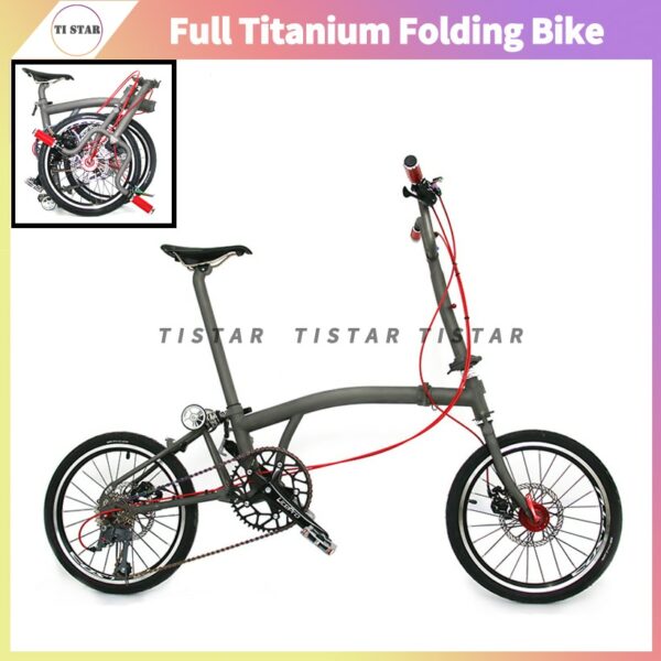 Titanium Folding Bike for Brompton External 6-speed V Brake Full Ti Frame Superlight Bicycle Can Customize CHPT3 1