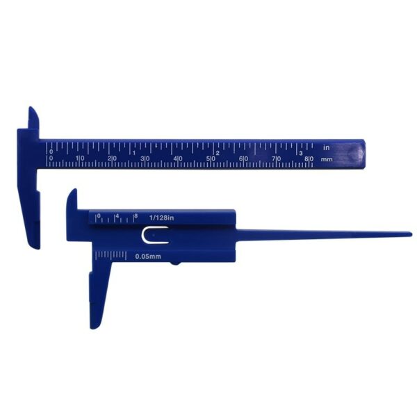 High quality 1pcs 0-80mm double rule scale plastic Vernier caliper measuring Student  Mini  tool ruler 2