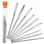 9Pcs/Set Large Eye Metal Needles Cross Stitch Knitting Crochet Hook Set With Case DIY Sewing Accessories 1