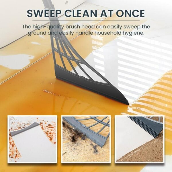 Rubber Broom Hand Push Sweeper Magic Broom Floor Wiper Squeegee for Floor Cleaning Floor Squeegee Sweeping Brush Pet Hair Broom 2