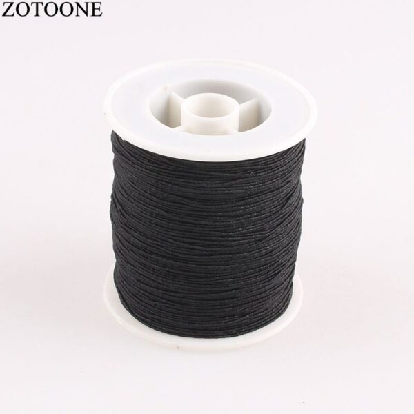 ZOTOONE 200Meters/Roll Elastic Line Black Thread For Sewing Machine Polyester Threads For Leather DIY Apparel Sewing & Fabric C 1