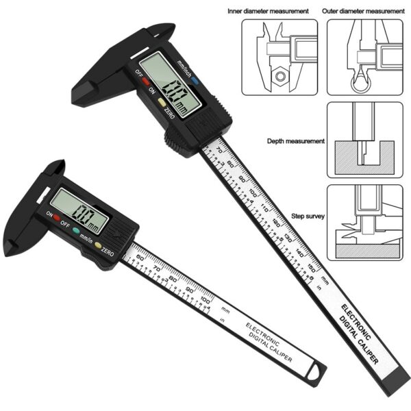 Digital Vernier Caliper LCD Electronic  Altimeter Micrometer Measuring  Tool  Plastic Ruler 0-150mm 0-100mm 6-inch 5