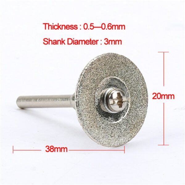 10pcs/set Diamond Discs +2pcs Arbor Shaft 20mm Thin Grinding Slice MINI Cutoff Wheel Refine jewelry making Craft Rotary Tool 2