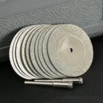 10pcs/set 40mm Diamond Cutting Discs+2pcs Mandrel Arbor Shafts Rotary Tool Dremel accessories Drills Sheets Grinding Slice Craft 5