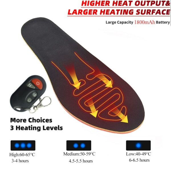 1800Mah heating insole USB rechargeable smart remote control electric heating insole can cut feet to keep warm insole ski huntin 2
