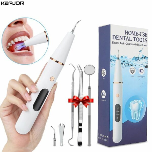 Electric Teeth Cleaner Ultrasonic Dental Calculus Stain Remover Oral Tooth Plaque Tartar Scaler Pets Stone Teeth Whitening Tools 1