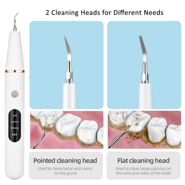 Electric Teeth Cleaner Ultrasonic Dental Calculus Stain Remover Oral Tooth Plaque Tartar Scaler Pets Stone Teeth Whitening Tools 5