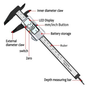 0-150mm digital display plastic Vernier caliper measuring Student Mini tool ruler 2
