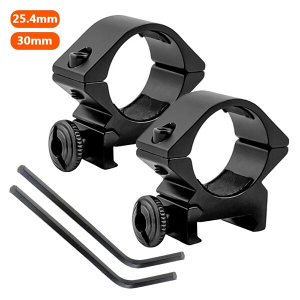 Tactical Barrel Scope Ring Mount 25.4mm/30mm Low QD Scope Torch Laser Sight Flashlight Mount 20mm RIS Rail Hunting Rifle Scope 1