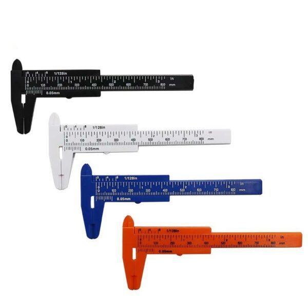 High quality 1pcs 0-80mm double rule scale plastic Vernier caliper measuring Student  Mini  tool ruler 1